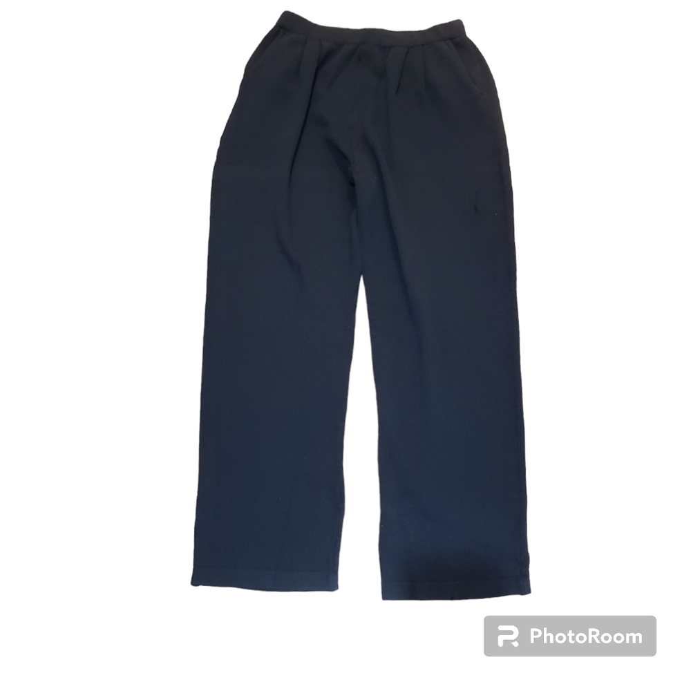 St John black knit wool pants size 8